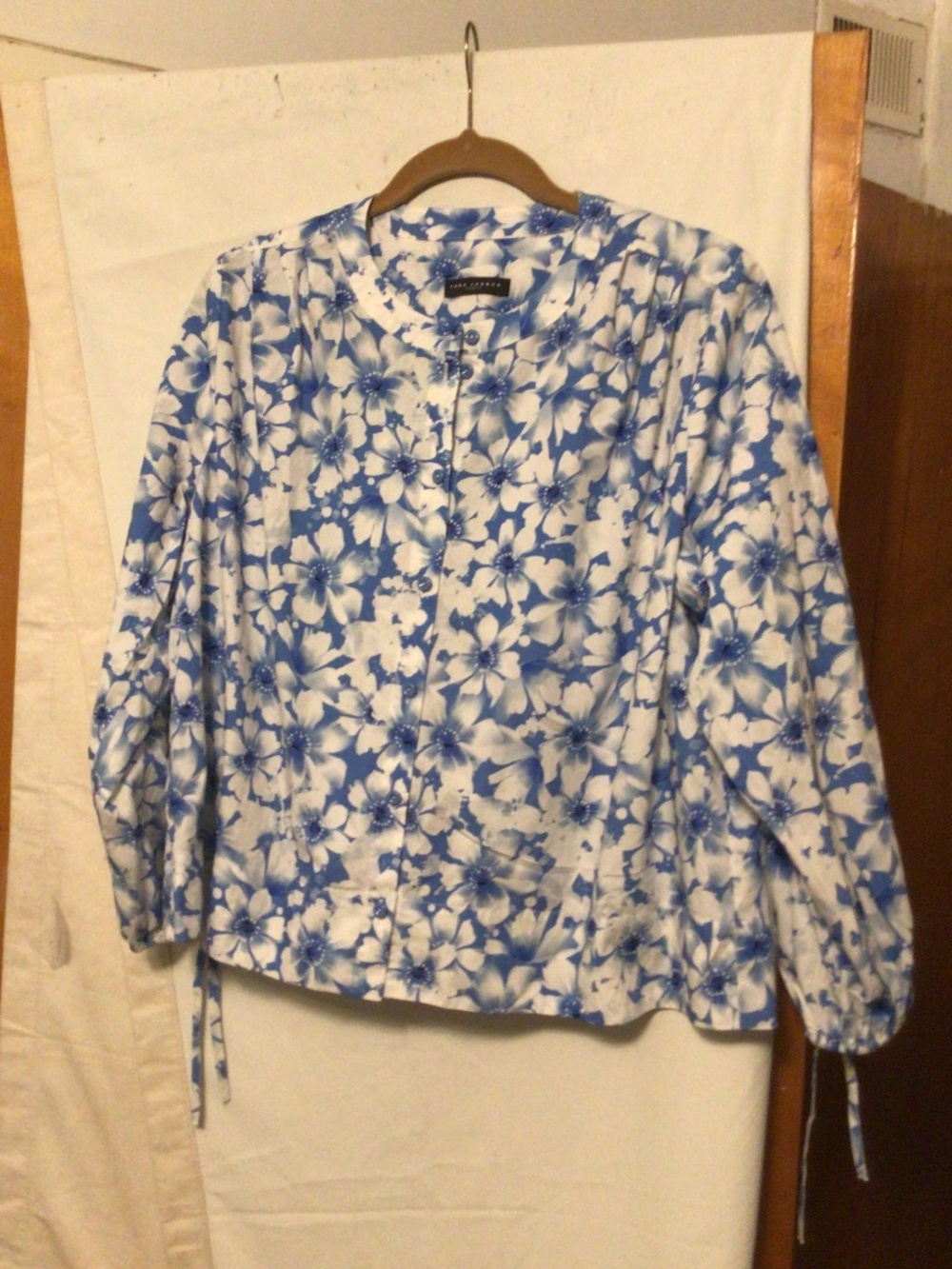 Tara Jarmon Paris 100% cotton boxy floral blouse Sz Euro 42